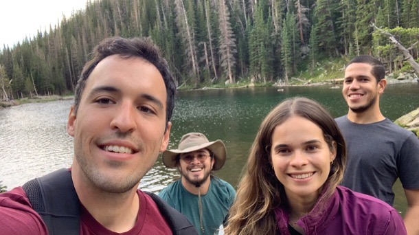 Enjoying a hike with great friends